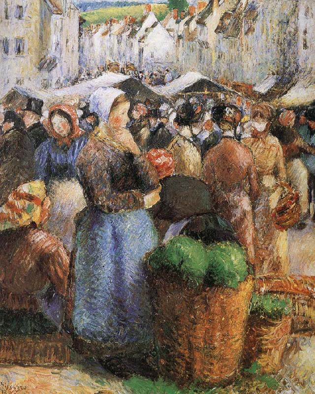 market, Camille Pissarro